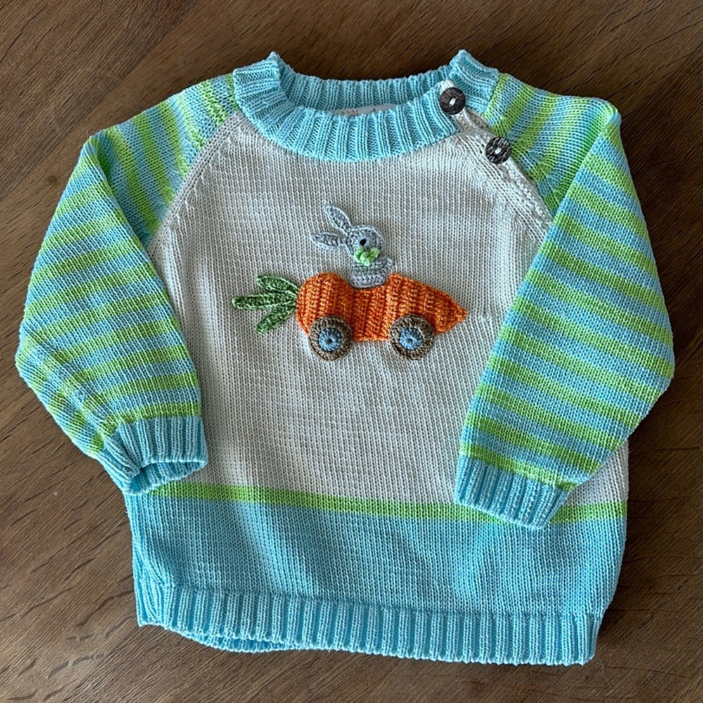 Toddler knit rabbit sweater